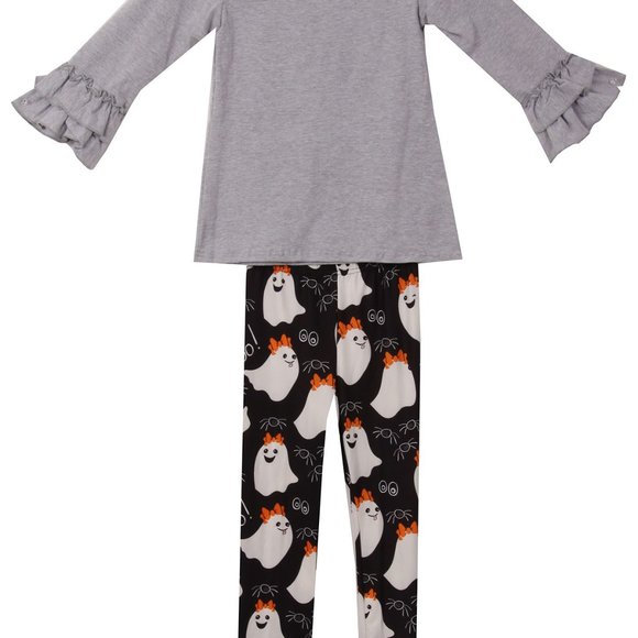 2 PCs toddler girls Halloween Outfit Long Sleeve Top Pants Legging Blouse Shirt - Picture 2 of 5